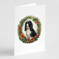Welsh Springer Spaniel Christmas Flowers Greeting Cards Pack of 8 Blank Cards with Envelopes Whimsical A7 Size 5x7