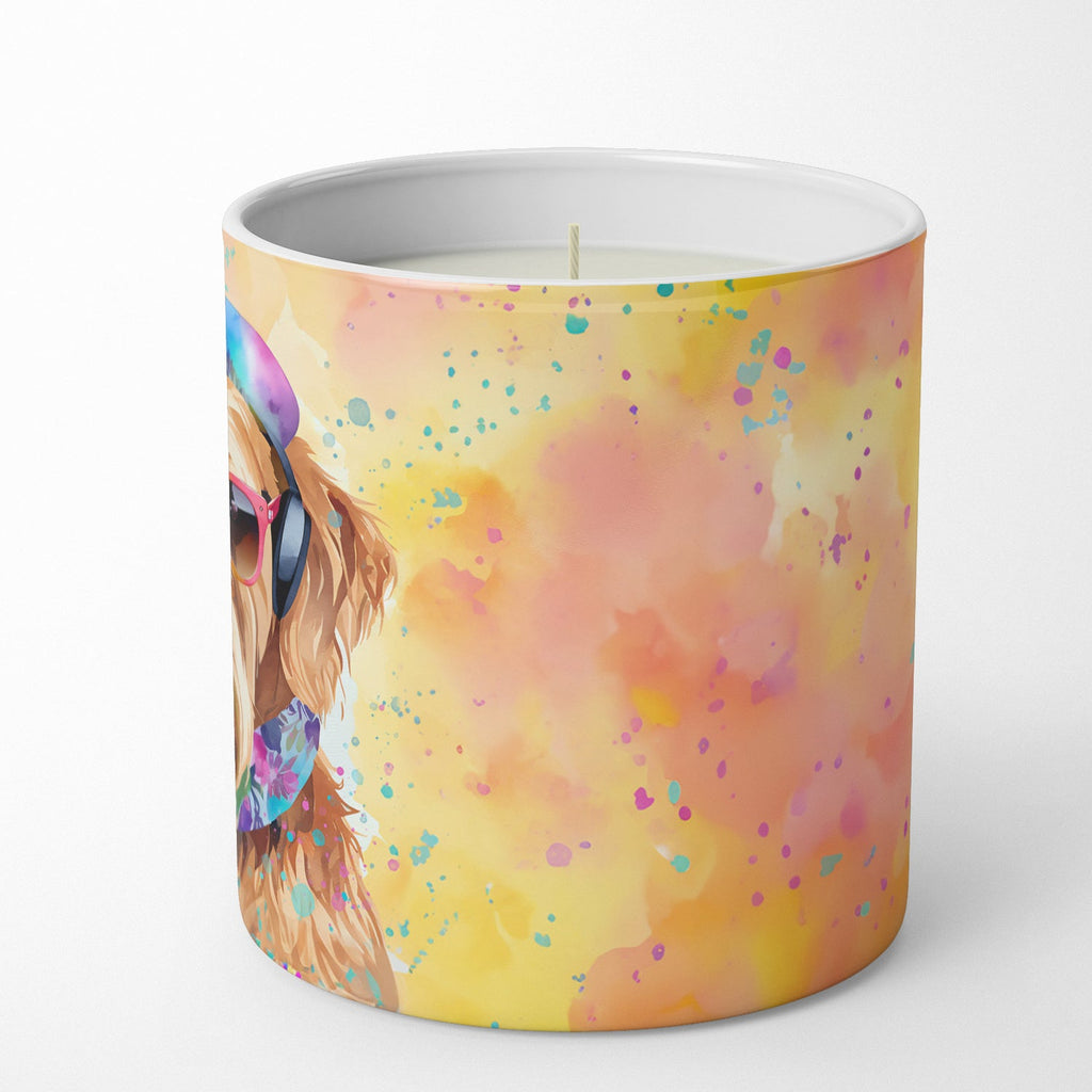 Airedale Terrier Hippie Dawg Decorative Soy Candle Nature Soy Wax Essential Oil Home Decor Ideal for Bedroom Kitchen Bath Office Gift, 10 oz