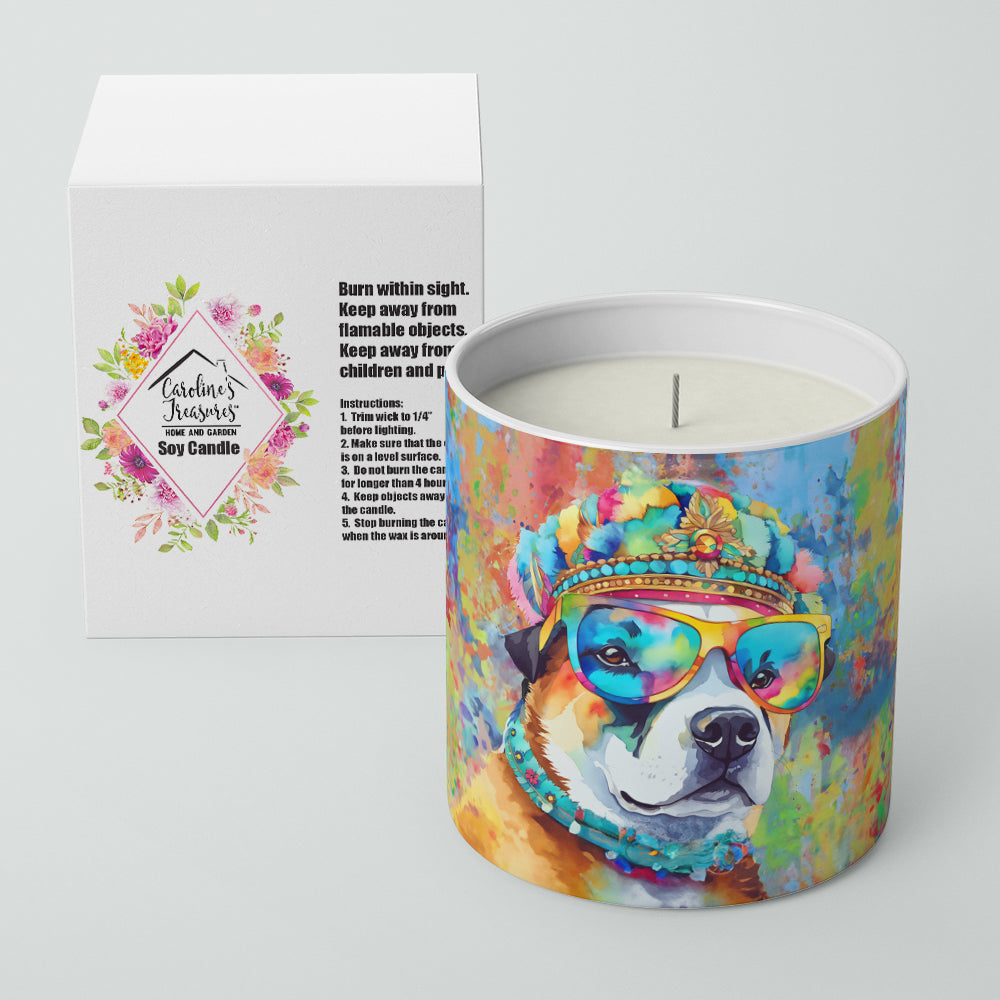 Akita Hippie Dawg Decorative Soy Candle Nature Soy Wax Essential Oil Home Decor Ideal for Bedroom Kitchen Bath Office Gift, 10 oz