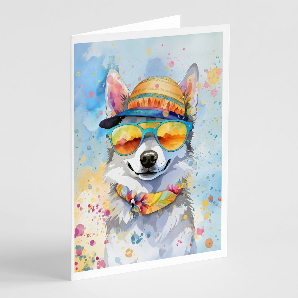 Alaskan Klee Kai Hippie Dawg Greeting Cards Pack of 8 Blank Cards with Envelopes Whimsical A7 Size 5x7