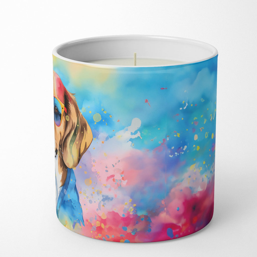 Beagle Hippie Dawg Decorative Soy Candle Nature Soy Wax Essential Oil Home Decor Ideal for Bedroom Kitchen Bath Office Gift, 10 oz