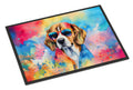 Beagle Hippie Dawg Doormat Indoor Outdoor 18H X 27W Front Door Mat Rugs for Entryway, Non Slip Washable
