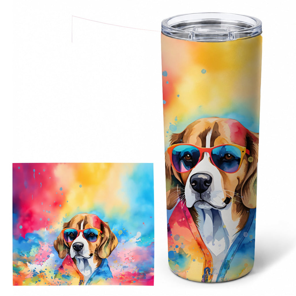 Beagle Hippie Dawg Stainless Steel Skinny Tumbler 20 oz Vacuum Double Walled Reusable Insulated Travel Cup