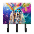 Bearded Collie Hippie Dawg Leash or Key Holder Wall Hooks, Coat Rack Wall Mount, for Hanging Keys, Towels, Aprons, Leashes