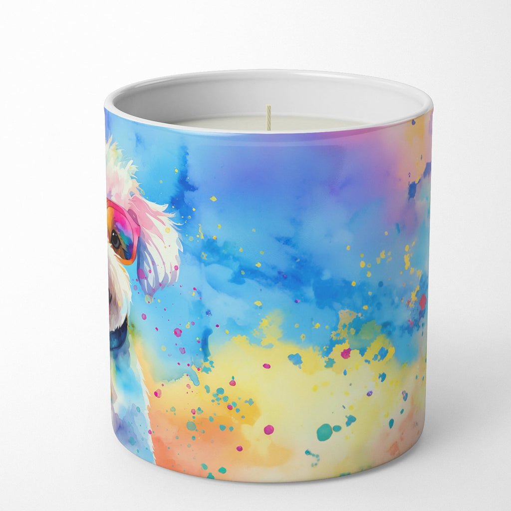 Bichon Frise Hippie Dawg Decorative Soy Candle Nature Soy Wax Essential Oil Home Decor Ideal for Bedroom Kitchen Bath Office Gift, 10 oz