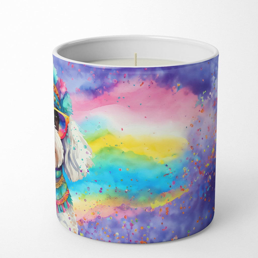 Bichon Frise Hippie Dawg Decorative Soy Candle Nature Soy Wax Essential Oil Home Decor Ideal for Bedroom Kitchen Bath Office Gift, 10 oz