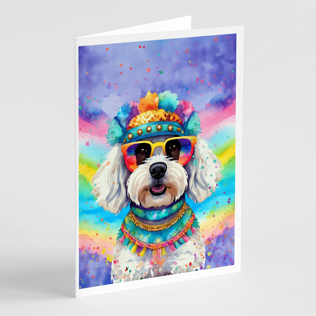 Bichon Frise Hippie Dawg Greeting Cards Pack of 8 Blank Cards with Envelopes Whimsical A7 Size 5x7