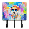 Bichon Frise Hippie Dawg Leash or Key Holder Wall Hooks, Coat Rack Wall Mount, for Hanging Keys, Towels, Aprons, Leashes