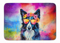 Border Collie Hippie Dawg Memory Foam Kitchen Mat Machine Washable Anti-Fatigue Cushion Comfort Bath or Kitchen Rug