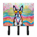 Boston Terrier Hippie Dawg Leash or Key Holder Wall Hooks, Coat Rack Wall Mount, for Hanging Keys, Towels, Aprons, Leashes