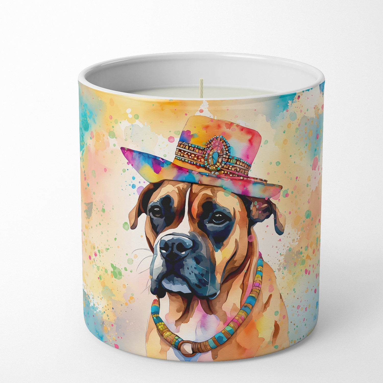 Boxer Hippie Dawg Decorative Soy Candle Nature Soy Wax Essential Oil Home Decor Ideal for Bedroom Kitchen Bath Office Gift, 10 oz