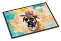 Boxer Hippie Dawg Doormat Indoor Outdoor 24H X 36W Front Door Mat Rugs for Entryway, Non Slip Washable Low Pile,
