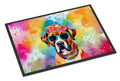 Boxer Hippie Dawg Doormat Indoor Outdoor 24H X 36W Front Door Mat Rugs for Entryway, Non Slip Washable Low Pile,