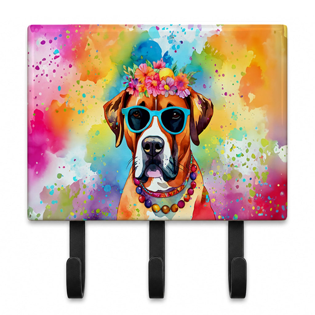 Boxer Hippie Dawg Leash or Key Holder Wall Hooks, Coat Rack Wall Mount, for Hanging Keys, Towels, Aprons, Leashes