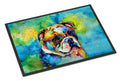 English Bulldog Hippie Dawg Doormat Indoor Outdoor 18H X 27W Front Door Mat Rugs for Entryway, Non Slip Washable