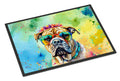 Bullmastiff Hippie Dawg Doormat Indoor Outdoor 18H X 27W Front Door Mat Rugs for Entryway, Non Slip Washable