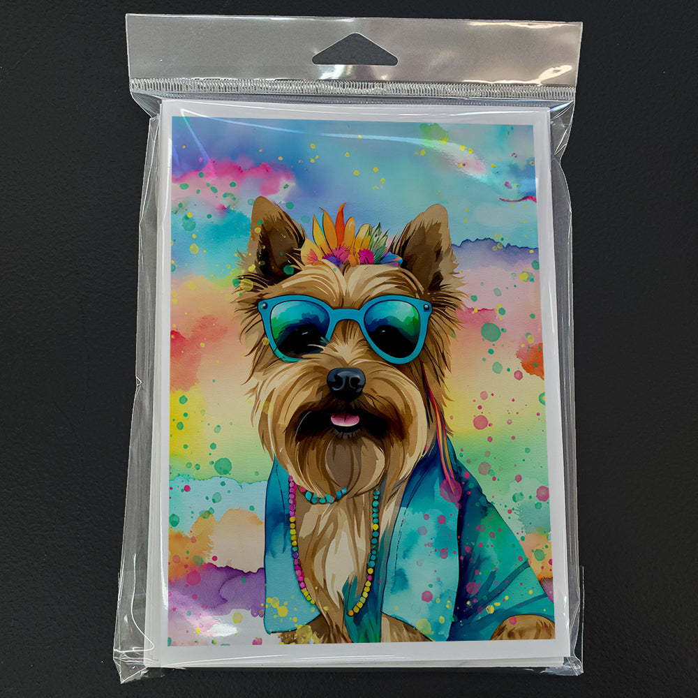Cairn Terrier Hippie Dawg Greeting Cards Pack of 8 Blank Cards with Envelopes Whimsical A7 Size 5x7