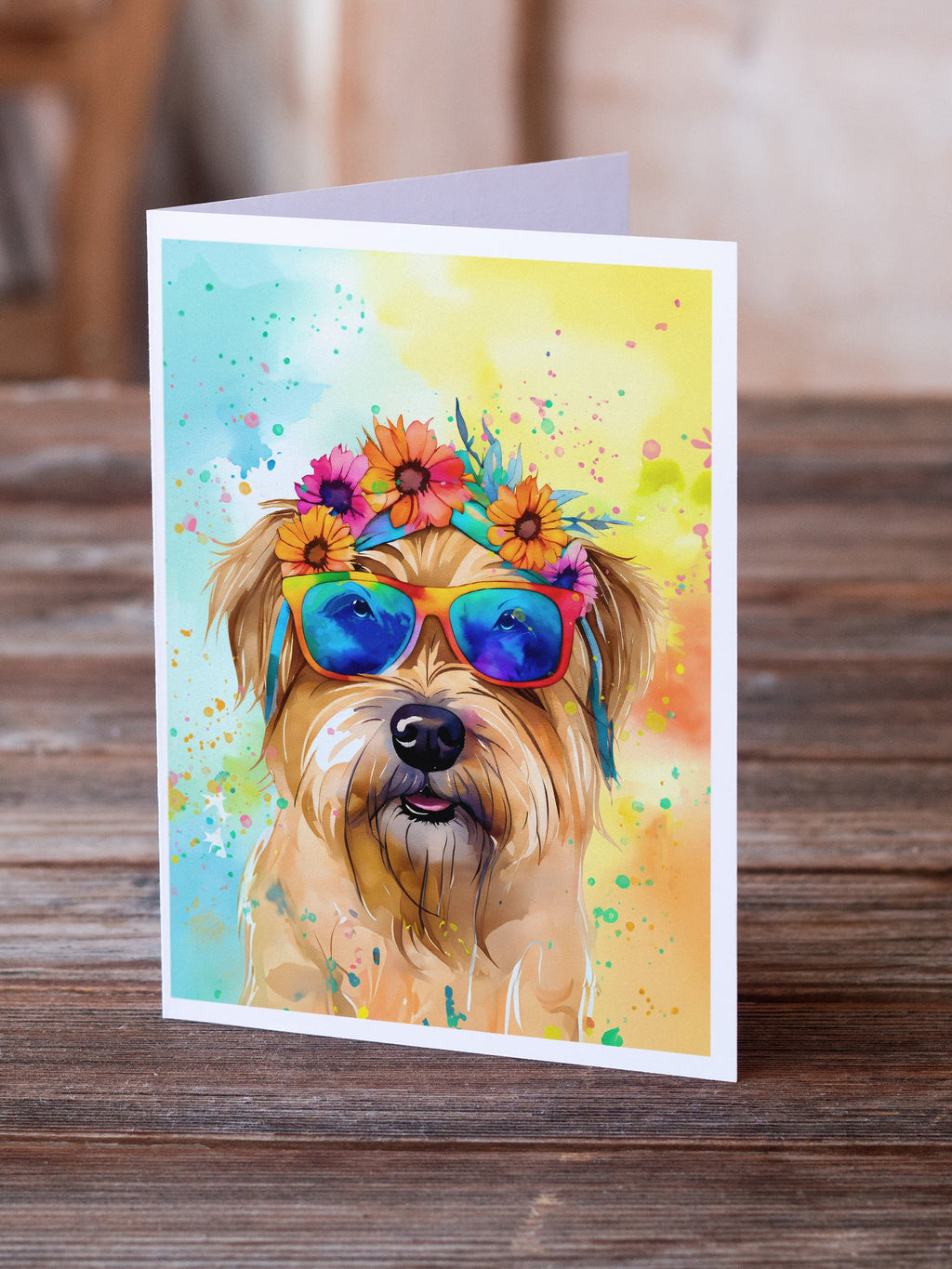 Cairn Terrier Hippie Dawg Greeting Cards Pack of 8 Blank Cards with Envelopes Whimsical A7 Size 5x7