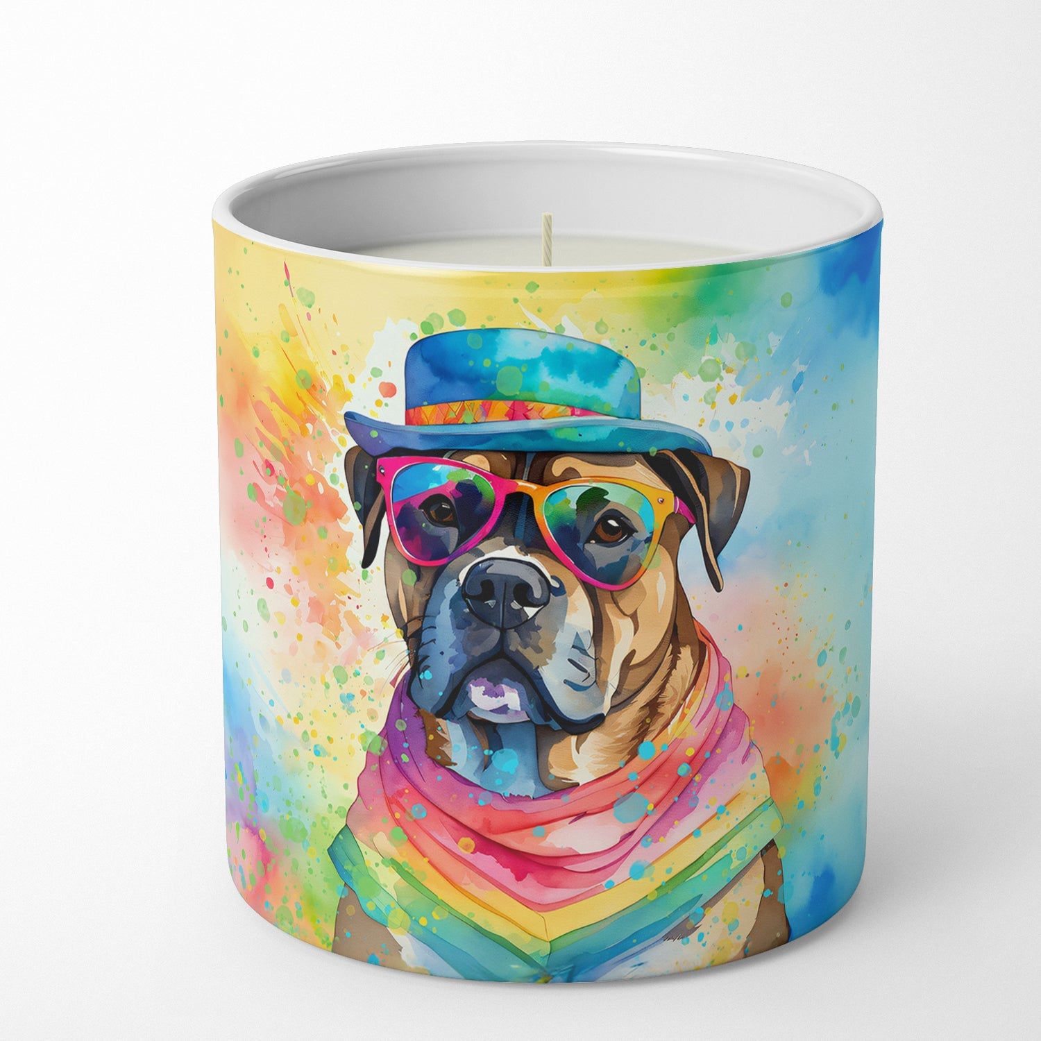 Cane Corso Hippie Dawg Decorative Soy Candle Nature Soy Wax Essential Oil Home Decor Ideal for Bedroom Kitchen Bath Office Gift, 10 oz