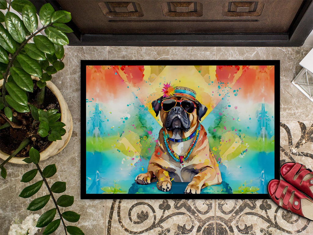 Cane Corso Hippie Dawg Doormat Indoor Outdoor 24H X 36W Front Door Mat Rugs for Entryway, Non Slip Washable Low Pile,