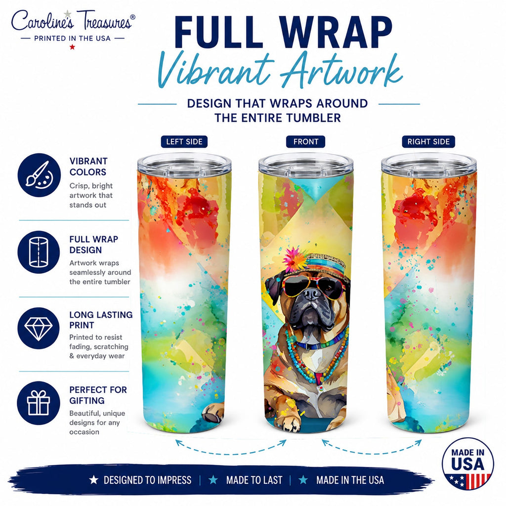Cane Corso 20 oz Skinny Tumbler with Lid and Straw