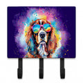 Cavalier Spaniel Hippie Dawg Leash or Key Holder Wall Hooks, Coat Rack Wall Mount, for Hanging Keys, Towels, Aprons, Leashes