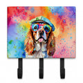 Cavalier Spaniel Hippie Dawg Leash or Key Holder Wall Hooks, Coat Rack Wall Mount, for Hanging Keys, Towels, Aprons, Leashes