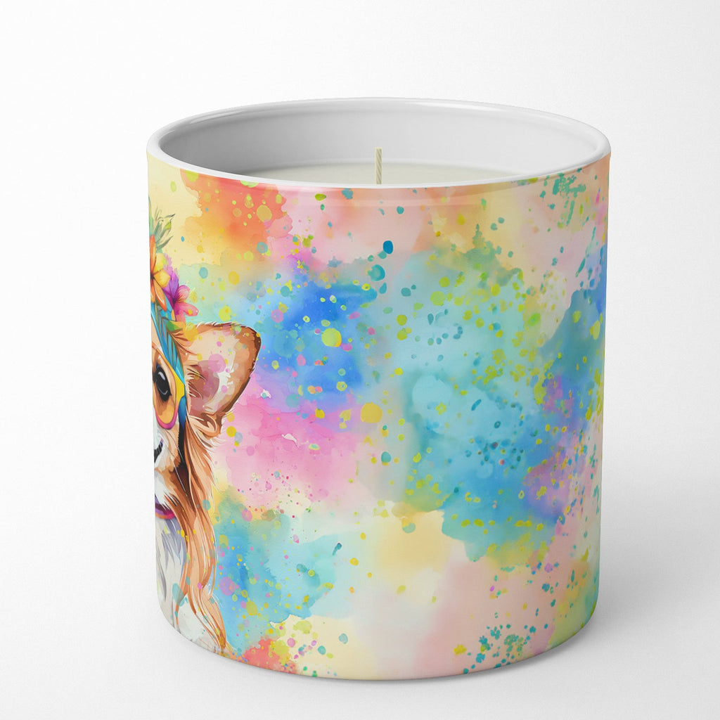 Chihuahua Hippie Dawg Decorative Soy Candle Nature Soy Wax Essential Oil Home Decor Ideal for Bedroom Kitchen Bath Office Gift, 10 oz