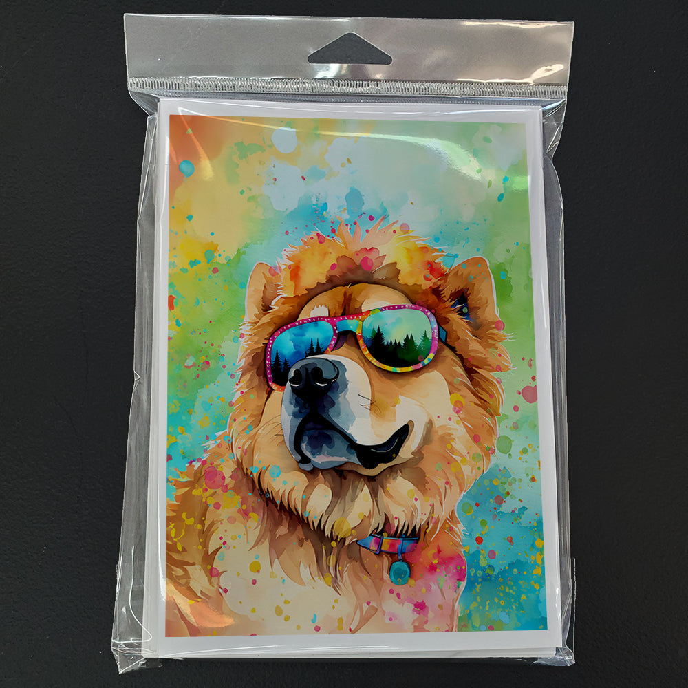 Chow Chow Hippie Dawg Greeting Cards Pack of 8 Blank Cards with Envelopes Whimsical A7 Size 5x7