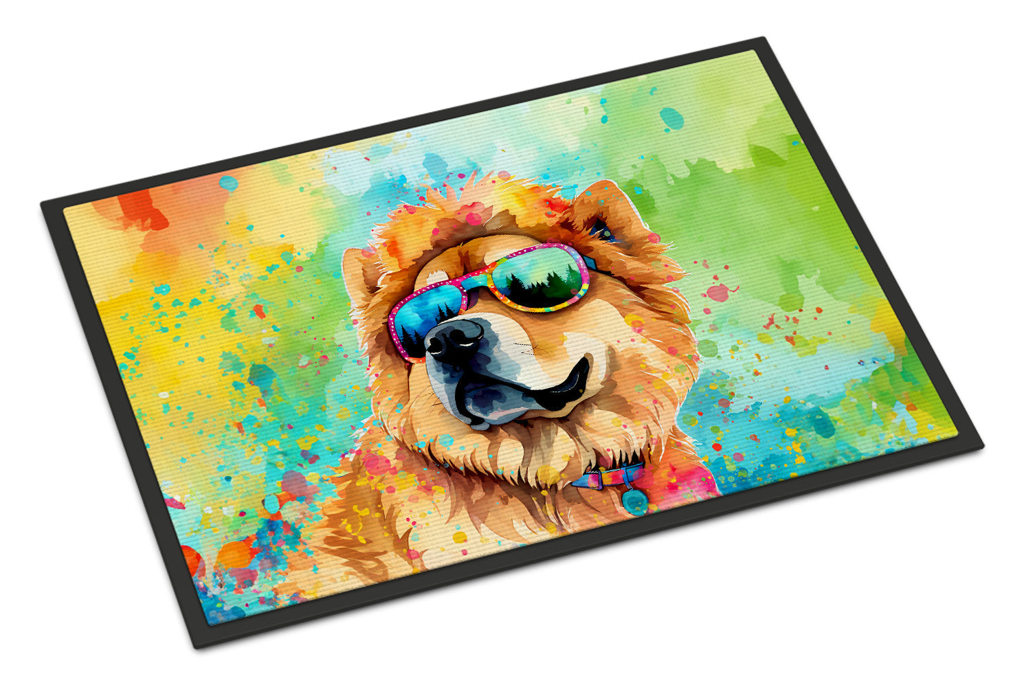 Chow Chow Hippie Dawg Doormat Indoor Outdoor 18H X 27W Front Door Mat Rugs for Entryway, Non Slip Washable