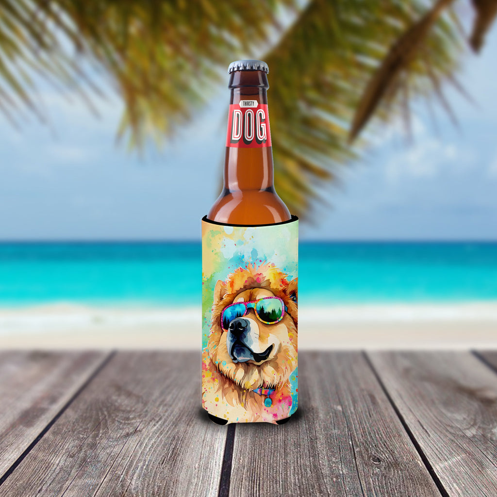 Chow Chow Hippie Dawg Slim Can Hugger , Insulated Foam Hugger for 12 oz Slim Cans, Beer Bottles & Water Bottles, Printed in USA