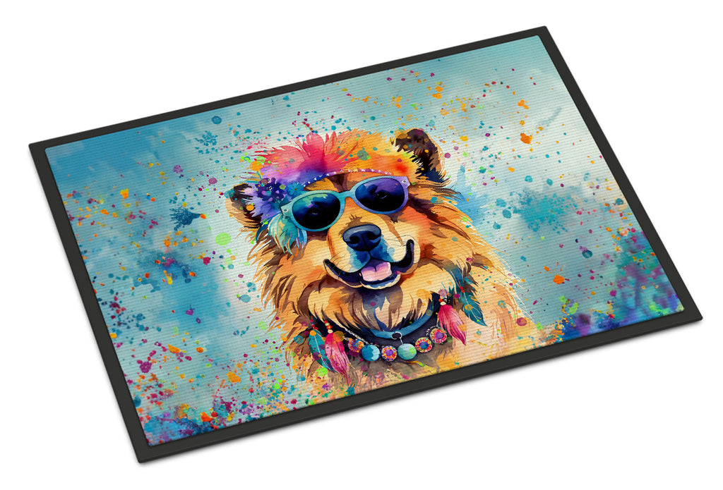 Chow Chow Hippie Dawg Doormat Indoor Outdoor 18H X 27W Front Door Mat Rugs for Entryway, Non Slip Washable