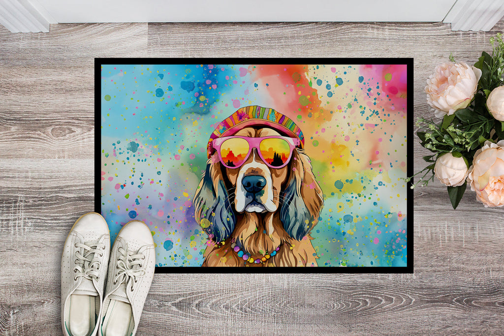 Cocker Spaniel Hippie Dawg Doormat Indoor Outdoor 24H X 36W Front Door Mat Rugs for Entryway, Non Slip Washable Low Pile,