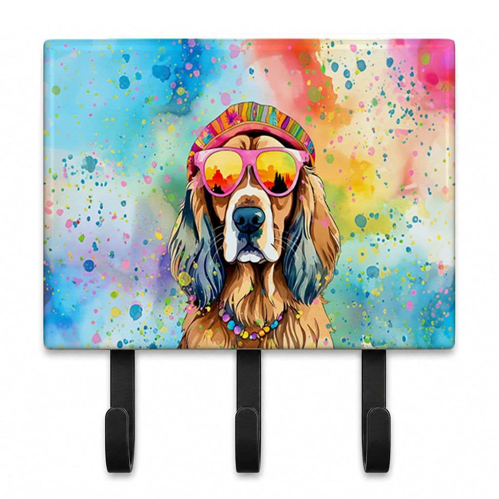 Cocker Spaniel Hippie Dawg Leash or Key Holder Wall Hooks, Coat Rack Wall Mount, for Hanging Keys, Towels, Aprons, Leashes