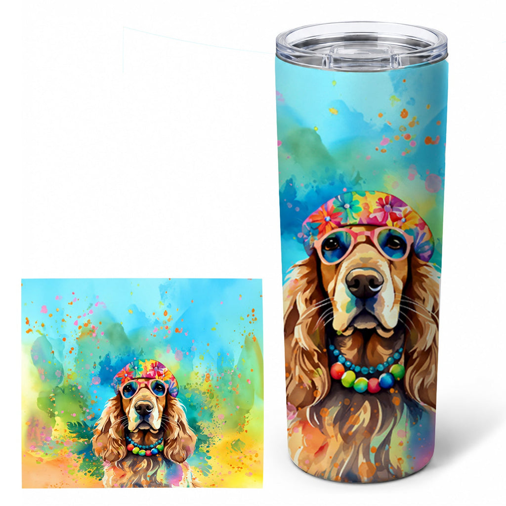 Cocker Spaniel Hippie Dawg Stainless Steel Skinny Tumbler 20 oz Vacuum Double Walled Reusable Insulated Travel Cup