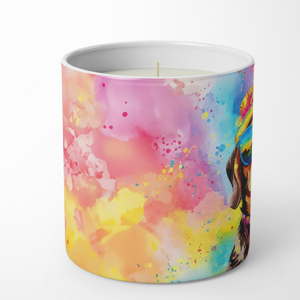 Dachshund Hippie Dawg Decorative Soy Candle Nature Soy Wax Essential Oil Home Decor Ideal for Bedroom Kitchen Bath Office Gift, 10 oz