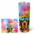 Dachshund Hippie Dawg Stainless Steel Skinny Tumbler 20 oz Vacuum Double Walled Reusable Insulated Travel Cup