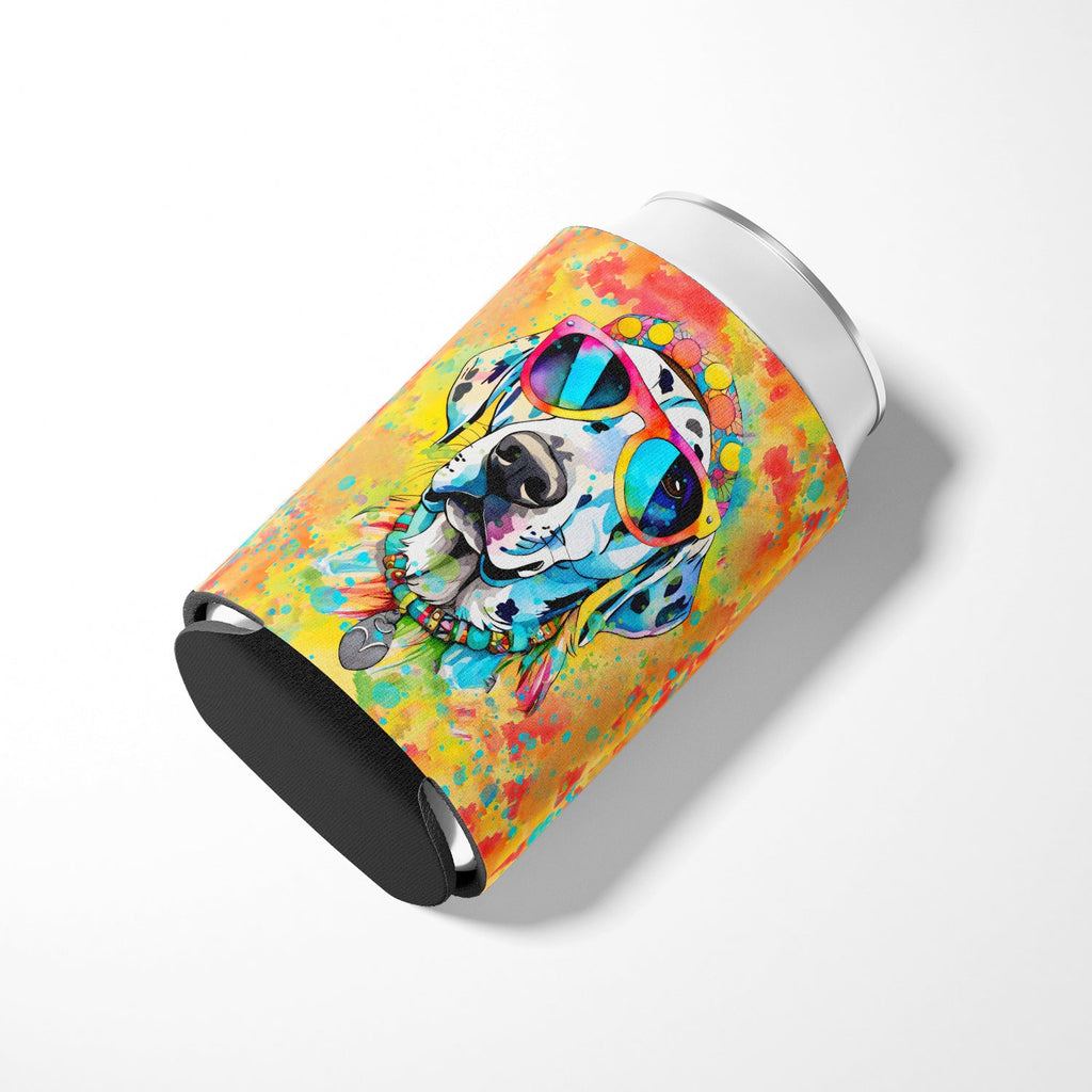 Dalmatian Hippie Dawg Can or Bottle Hugger Cooler Sleeve for Standard 12 oz Cans, Insulated Foam Beer & Soda Can Hugger Reusable