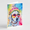 Dalmatian Hippie Dawg Greeting Cards Pack of 8 Blank Cards with Envelopes Whimsical A7 Size 5x7
