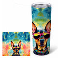 Doberman Pinscher Hippie Dawg Stainless Steel Skinny Tumbler 20 oz Vacuum Double Walled Reusable Insulated Travel Cup