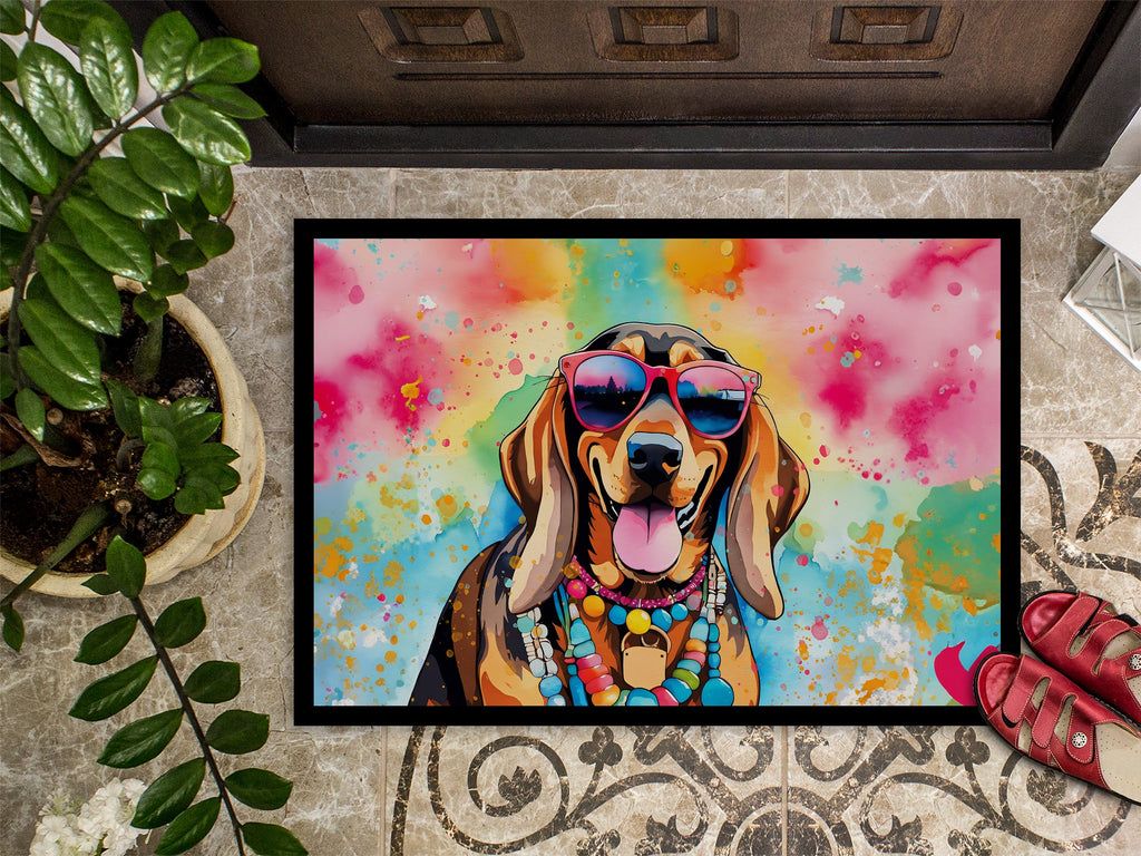 Doberman Pinscher Hippie Dawg Doormat Indoor Outdoor 24H X 36W Front Door Mat Rugs for Entryway, Non Slip Washable Low Pile,