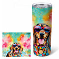Doberman Pinscher Hippie Dawg Stainless Steel Skinny Tumbler 20 oz Vacuum Double Walled Reusable Insulated Travel Cup