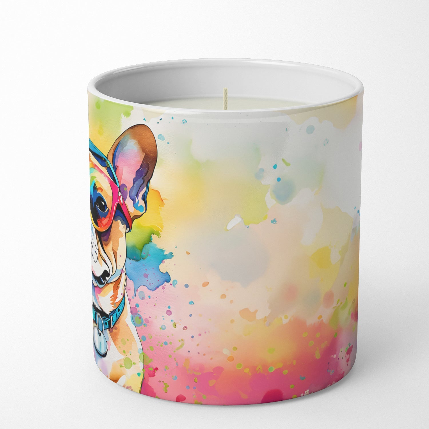 French Bulldog Hippie Dawg Decorative Soy Candle Nature Soy Wax Essential Oil Home Decor Ideal for Bedroom Kitchen Bath Office Gift, 10 oz