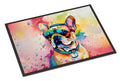 French Bulldog Hippie Dawg Doormat Indoor Outdoor 24H X 36W Front Door Mat Rugs for Entryway, Non Slip Washable Low Pile,