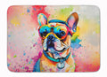French Bulldog Hippie Dawg Memory Foam Kitchen Mat Machine Washable Anti-Fatigue Cushion Comfort Bath or Kitchen Rug