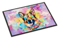 German Shepherd Hippie Dawg Doormat Indoor Outdoor 18H X 27W Front Door Mat Rugs for Entryway, Non Slip Washable