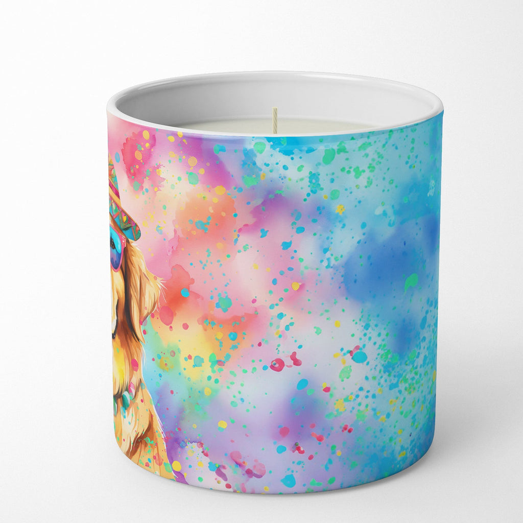 Golden Retriever Hippie Dawg Decorative Soy Candle Nature Soy Wax Essential Oil Home Decor Ideal for Bedroom Kitchen Bath Office Gift, 10 oz