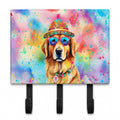 Golden Retriever Hippie Dawg Leash or Key Holder Wall Hooks, Coat Rack Wall Mount, for Hanging Keys, Towels, Aprons, Leashes