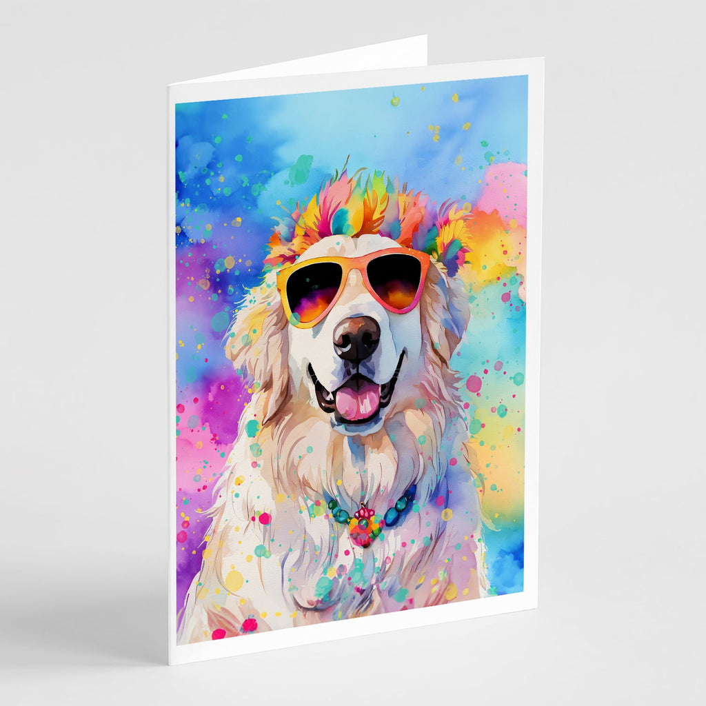 Great Pyrenees Hippie Dawg Greeting Cards Pack of 8 Blank Cards with Envelopes Whimsical A7 Size 5x7