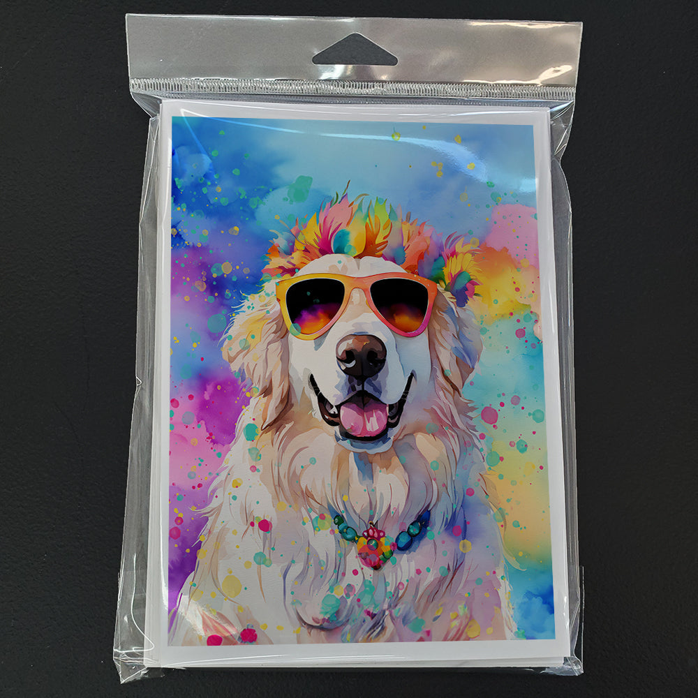 Great Pyrenees Hippie Dawg Greeting Cards Pack of 8 Blank Cards with Envelopes Whimsical A7 Size 5x7